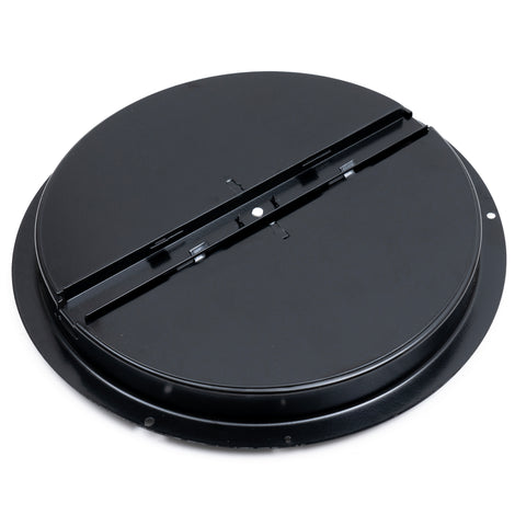 10" Black Steel Butterfly Damper for Round Ceiling Diffuser, Plastic Key Handle