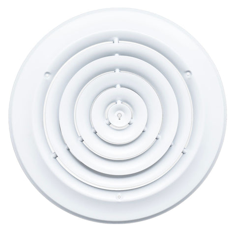 10" White Steel Round Ceiling Diffuser, Supply Vent Cover for Round Neck Air Ducts