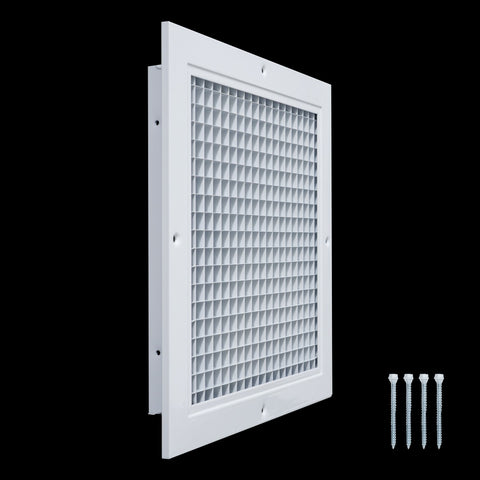 10"x10" White Aluminum Eggcrate Return Air Grille, Low-Noise High-Airflow Rust-Proof Vent Cover