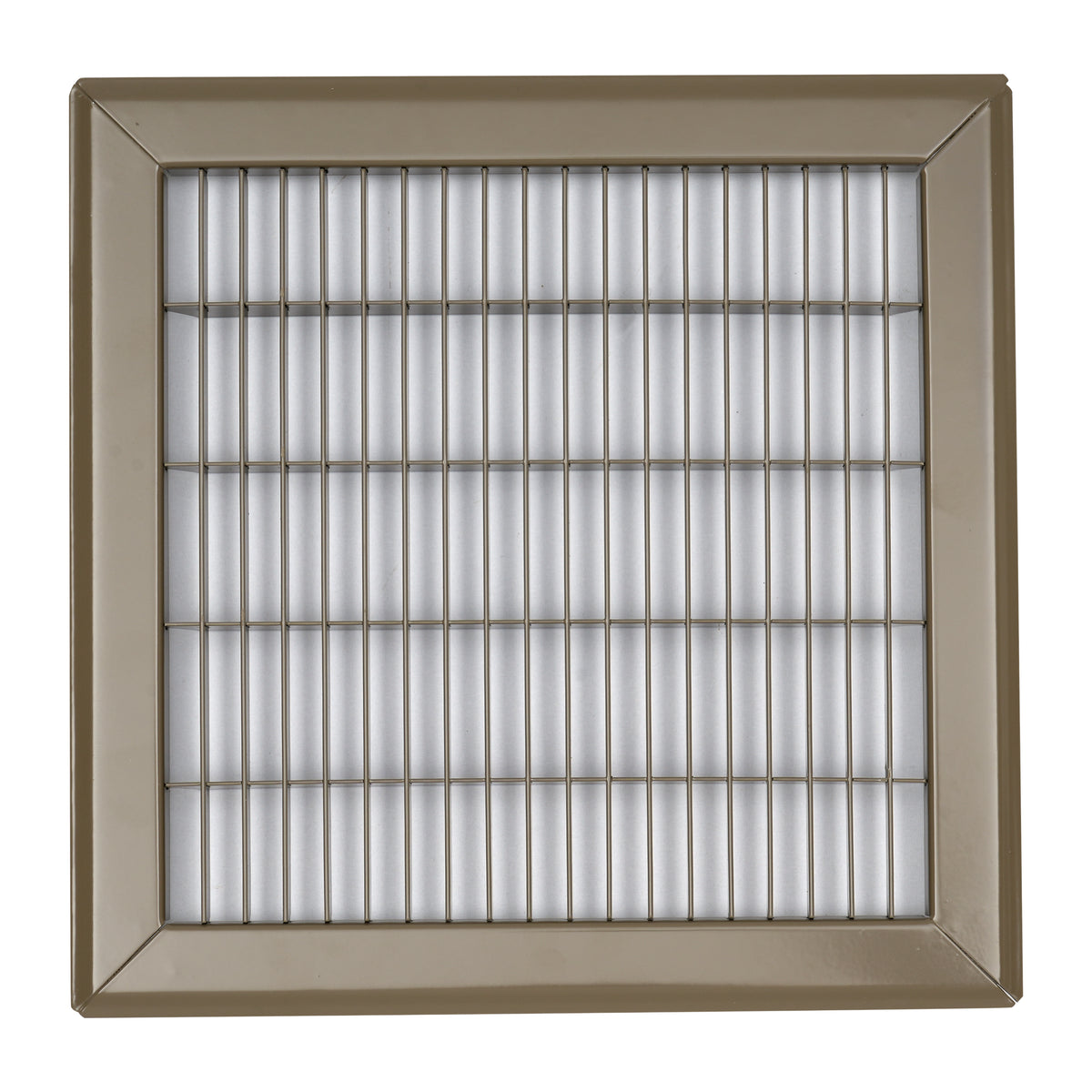 10"x10" Brown Steel Return Air Floor Grille, Walkable Heavy-Duty Fixed-Blade Vent Cover