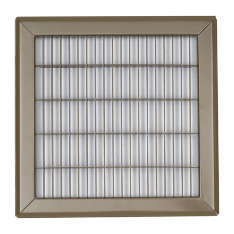 10"x10" Brown Steel Return Air Floor Grille, Walkable Heavy-Duty Fixed-Blade Vent Cover