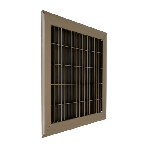 10"x10" Brown Steel Return Air Floor Grille, Walkable Heavy-Duty Fixed-Blade Vent Cover