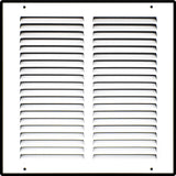 10"x10" White Steel Return Air Grille, High-Airflow HVAC Cold Air Intake for Wall & Ceiling