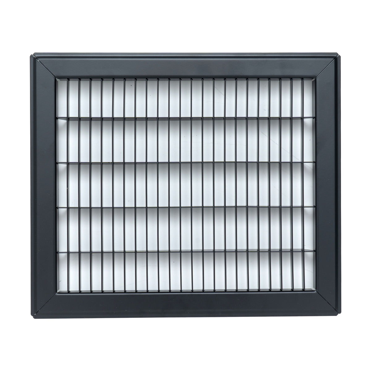 10"x12" Black Steel Return Air Floor Grille, Walkable Heavy-Duty Fixed-Blade Vent Cover