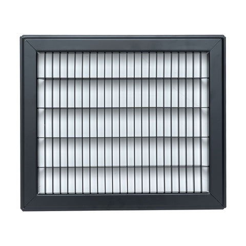 10"x12" Black Steel Return Air Floor Grille, Walkable Heavy-Duty Fixed-Blade Vent Cover