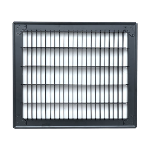 10"x12" Black Steel Return Air Floor Grille, Walkable Heavy-Duty Fixed-Blade Vent Cover