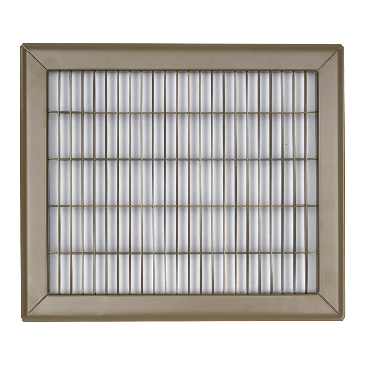 10"x12" Brown Steel Return Air Floor Grille, Walkable Heavy-Duty Fixed-Blade Vent Cover