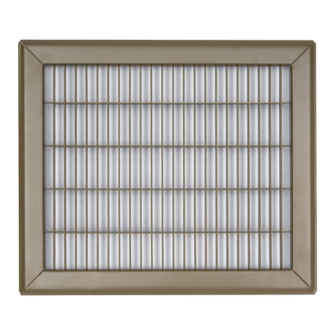 10"x12" Brown Steel Return Air Floor Grille, Walkable Heavy-Duty Fixed-Blade Vent Cover