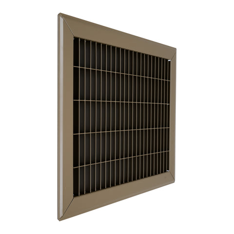 10"x12" Brown Steel Return Air Floor Grille, Walkable Heavy-Duty Fixed-Blade Vent Cover