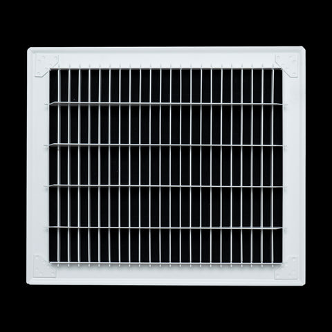 10"x12" White Steel Return Air Floor Grille, Walkable Heavy-Duty Fixed-Blade Vent Cover