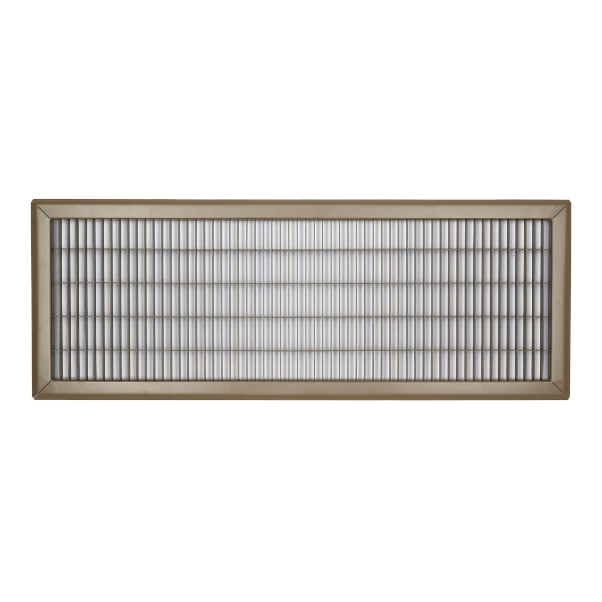 10"x30" Brown Steel Return Air Floor Grille, Walkable Heavy-Duty Fixed-Blade Vent Cover