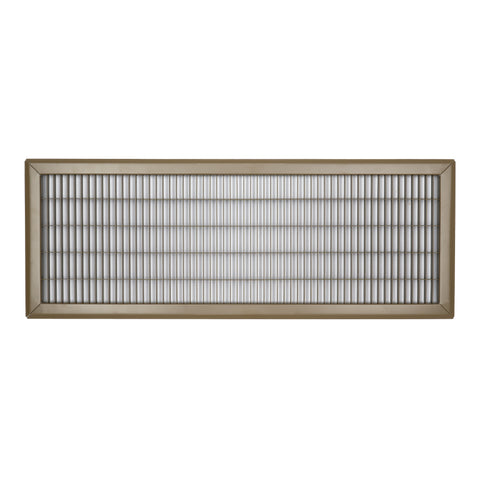 10"x30" Brown Steel Return Air Floor Grille, Walkable Heavy-Duty Fixed-Blade Vent Cover