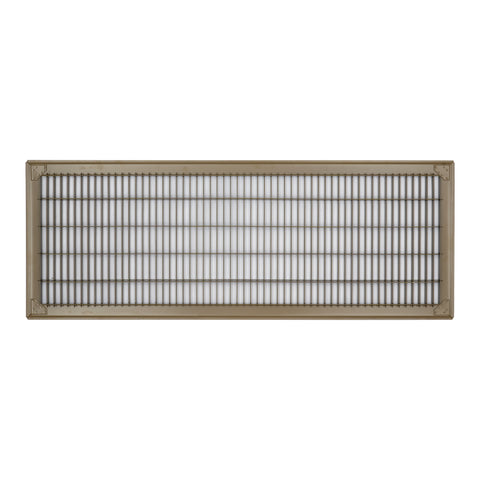 10"x30" Brown Steel Return Air Floor Grille, Walkable Heavy-Duty Fixed-Blade Vent Cover