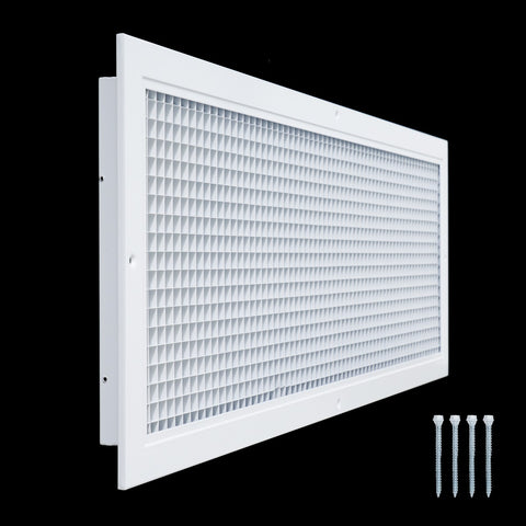 10"x32" White Aluminum Eggcrate Return Air Grille, Low-Noise High-Airflow Rust-Proof Vent Cover