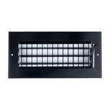 10"x4" Black Steel Adjustable Supply Register, Air Vent Cover with Damper for Sidewall Or Ceiling