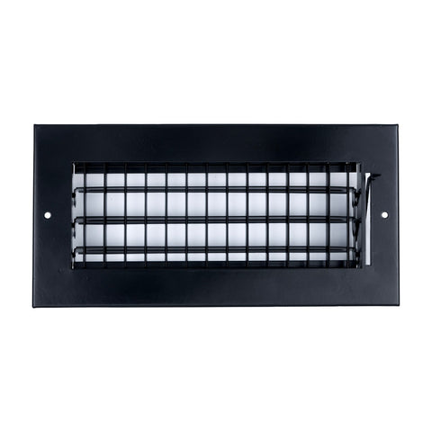 10"x4" Black Steel Adjustable Supply Register, Air Vent Cover with Damper for Sidewall Or Ceiling