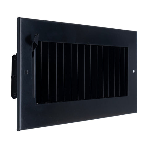 10"x4" Black Steel Adjustable Supply Register, Air Vent Cover with Damper for Sidewall Or Ceiling