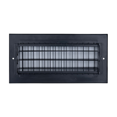 10"x4" Black Steel Adjustable Supply Register, Air Vent Cover with Damper for Sidewall Or Ceiling