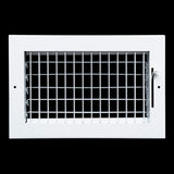 10"x6" White Steel Adjustable Supply Register, Air Vent Cover with Damper for Sidewall Or Ceiling