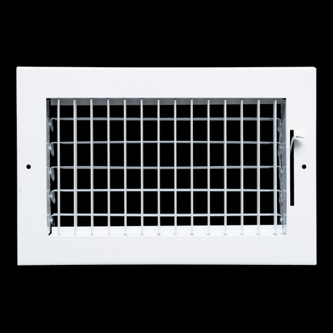 10"x6" White Steel Adjustable Supply Register, Air Vent Cover with Damper for Sidewall Or Ceiling