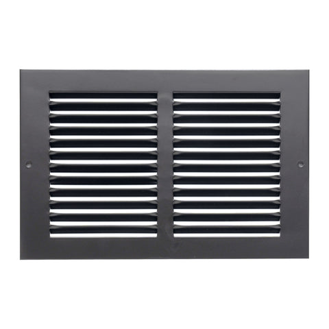 10"x6" Black Steel Return Air Grille, High-Airflow HVAC Cold Air Intake for Wall & Ceiling