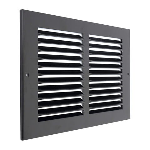 10"x6" Black Steel Return Air Grille, High-Airflow HVAC Cold Air Intake for Wall & Ceiling