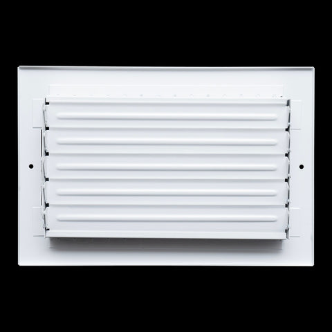 10"x6" White Steel Adjustable Supply Register, Air Vent Cover with Damper for Sidewall Or Ceiling