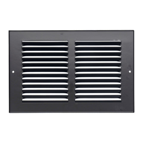 10"x6" Black Steel Return Air Grille, High-Airflow HVAC Cold Air Intake for Wall & Ceiling