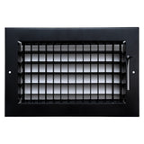10"x6" Black Steel Adjustable Supply Register, Air Vent Cover with Damper for Sidewall Or Ceiling