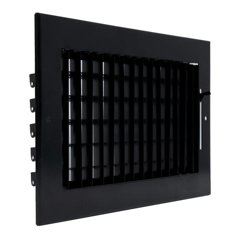 10"x8" Black Steel Adjustable Supply Register, Air Vent Cover with Damper for Sidewall Or Ceiling