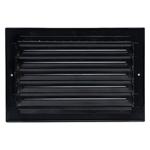 10"x6" Black Steel Adjustable Supply Register, Air Vent Cover with Damper for Sidewall Or Ceiling