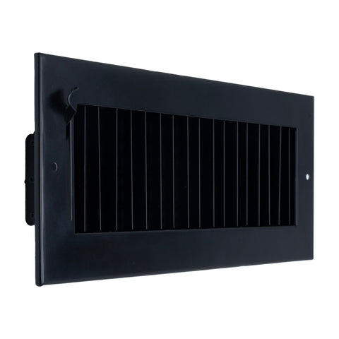 12"x4" Black Steel Adjustable Supply Register, Air Vent Cover with Damper for Sidewall Or Ceiling