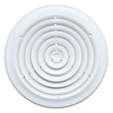 12" White Steel Round Ceiling Diffuser, Supply Vent Cover for Round Neck Air Ducts