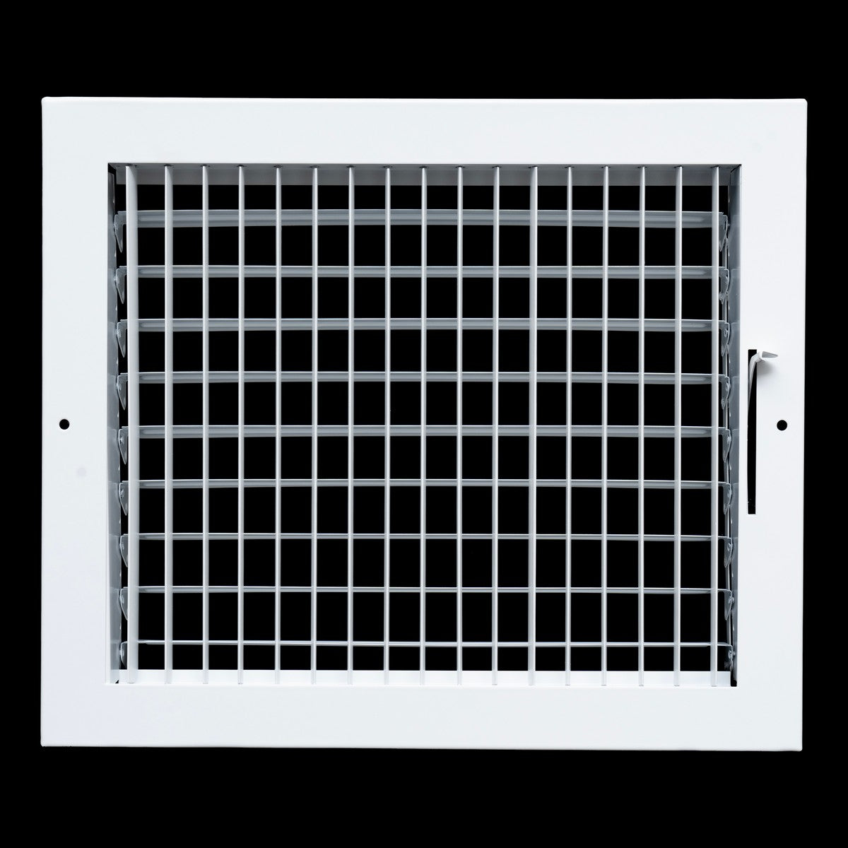 12"x10" White Steel Adjustable Supply Register, Air Vent Cover with Damper for Sidewall Or Ceiling