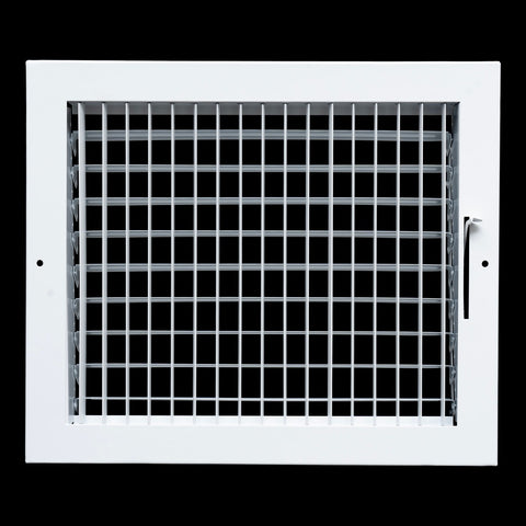 12"x10" White Steel Adjustable Supply Register, Air Vent Cover with Damper for Sidewall Or Ceiling