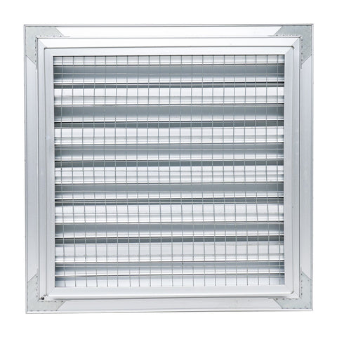 12"x12" Anodized Aluminum Exterior Wall Louver, Weatherproof Rain & Rust Resistant Vent Cover