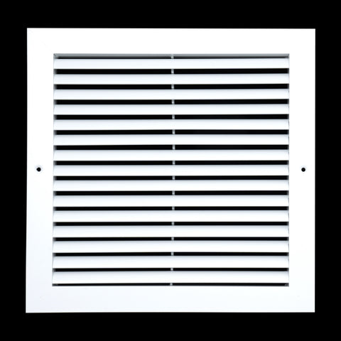 12"x12" White Aluminum Rust-Free Return Air Grille, High-Airflow HVAC Cold Air Intake for Wall & Ceiling
