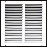12"x12" White Steel Return Air Grille, High-Airflow HVAC Cold Air Intake for Wall & Ceiling