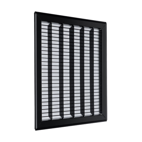 12"x14" Black Steel Return Air Floor Grille, Walkable Heavy-Duty Fixed-Blade Vent Cover