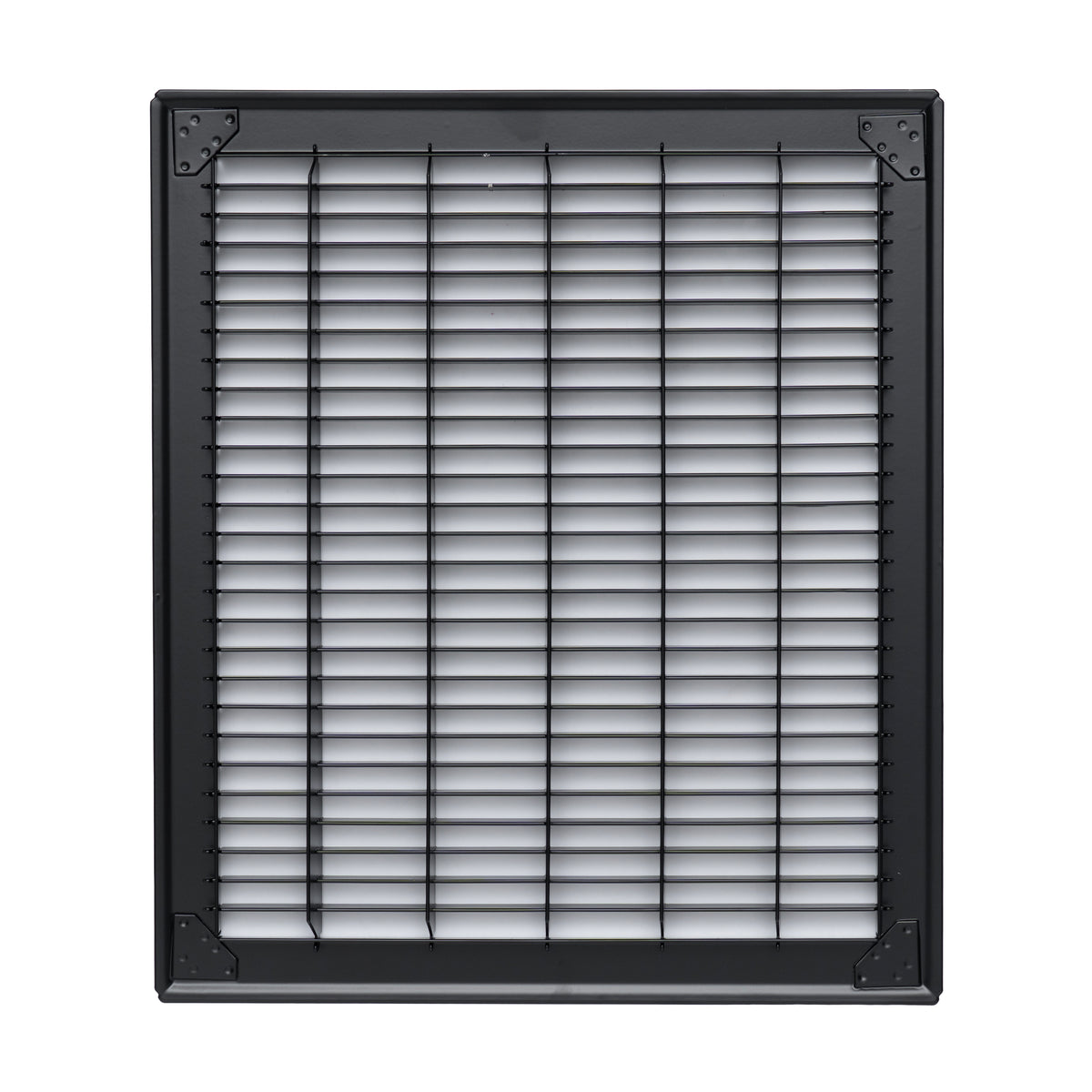 12"x14" Black Steel Return Air Floor Grille, Walkable Heavy-Duty Fixed-Blade Vent Cover