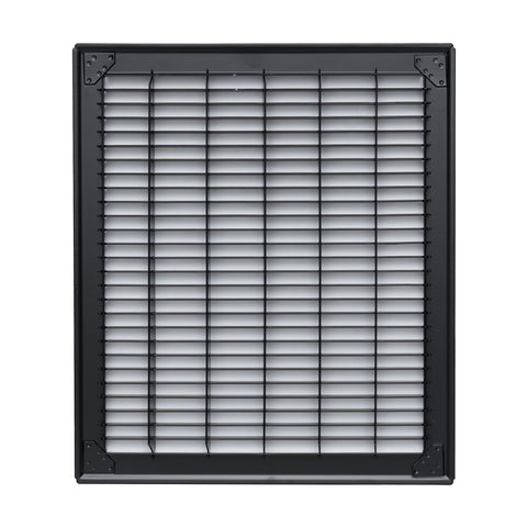 12"x14" Black Steel Return Air Floor Grille, Walkable Heavy-Duty Fixed-Blade Vent Cover