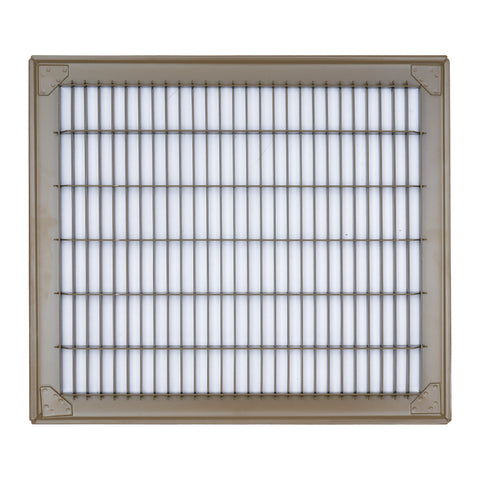 12"x14" Brown Steel Return Air Floor Grille, Walkable Heavy-Duty Fixed-Blade Vent Cover