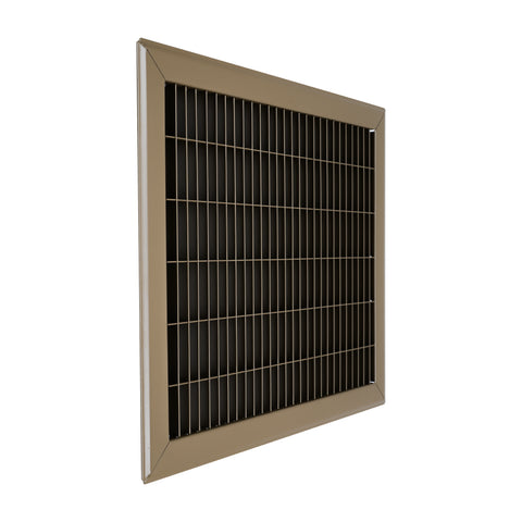 12"x14" Brown Steel Return Air Floor Grille, Walkable Heavy-Duty Fixed-Blade Vent Cover
