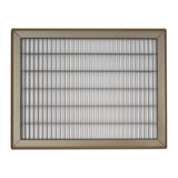 12"x16" Brown Steel Return Air Floor Grille, Walkable Heavy-Duty Fixed-Blade Vent Cover