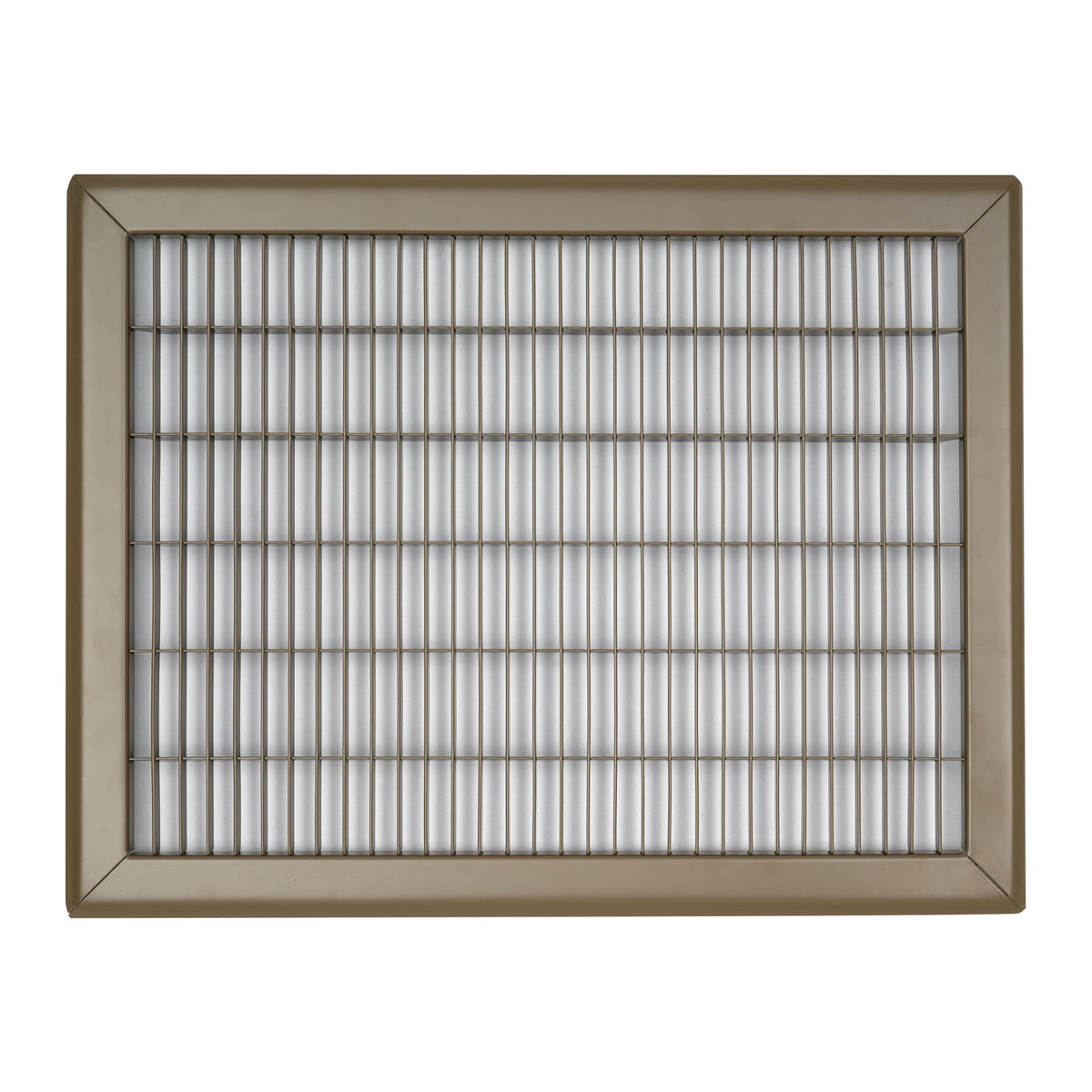 12"x16" Brown Steel Return Air Floor Grille, Walkable Heavy-Duty Fixed-Blade Vent Cover