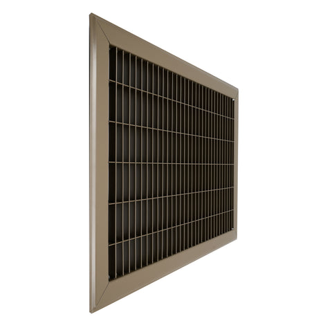 12"x16" Brown Steel Return Air Floor Grille, Walkable Heavy-Duty Fixed-Blade Vent Cover