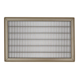 12"x20" Brown Steel Return Air Floor Grille, Walkable Heavy-Duty Fixed-Blade Vent Cover