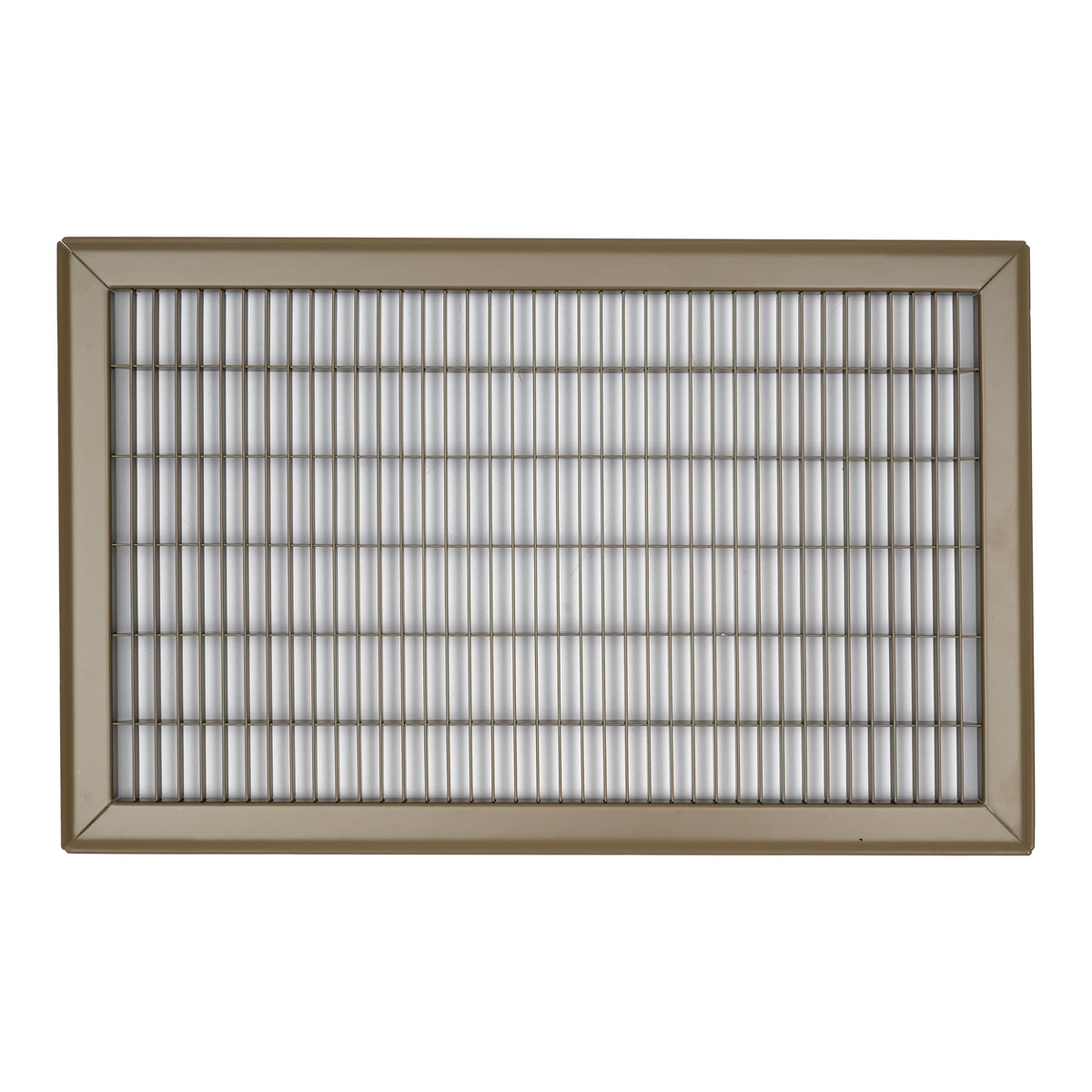 12"x20" Brown Steel Return Air Floor Grille, Walkable Heavy-Duty Fixed-Blade Vent Cover