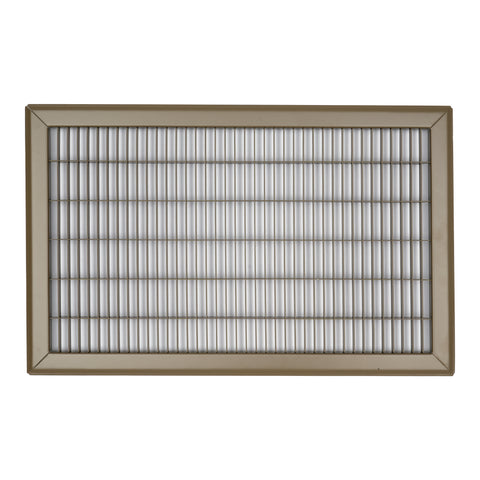 12"x20" Brown Steel Return Air Floor Grille, Walkable Heavy-Duty Fixed-Blade Vent Cover