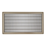 12"x24" Brown Steel Return Air Floor Grille, Walkable Heavy-Duty Fixed-Blade Vent Cover